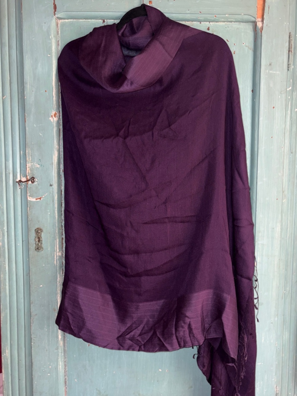 Banana Republic Deep Plum Fringe Wrap Scarf